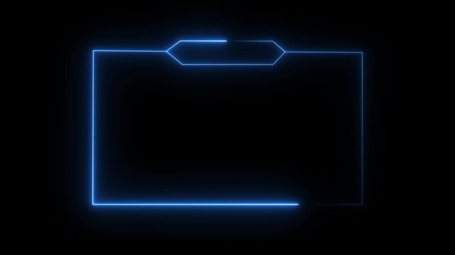 futuristic neon purple and orange gaming stream frame overlay with hud elements,live streaming neon text frame animation box frame neon frame live streaming game live Stream 4k video