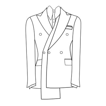 Tuxedo illustration suitable for children to color. Illustration theme about men's clothing fashion.