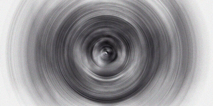 Monochromatic circular ripple background with soft light diffusion and high grain texture creating elegant abstract motion effect.
