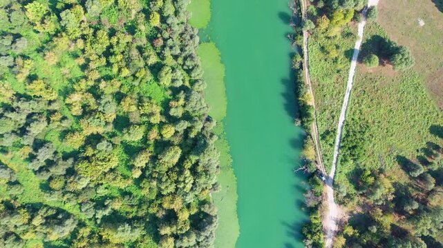 River Moraca and surrounding landscape in Montenegro