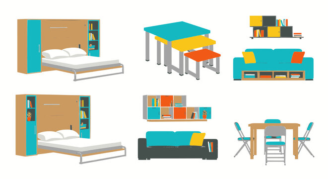 Modern Space Saving Furniture Set for Small Apartments