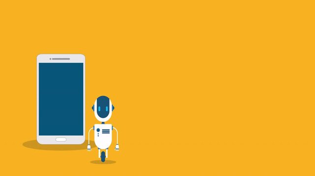 AI cybersecurity protection on smartphone screen, 4K animated video
