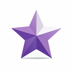 Obraz premium Geometric purple star with a shadow and bright facets against a white background