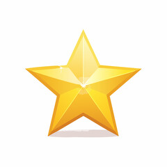 Obraz premium Golden Star Icon Shining Brightly With Reflections and Highlights