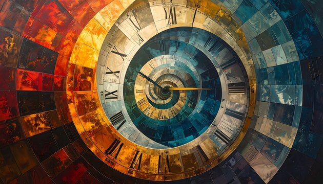 Vintage Clock Face with Roman Numerals.