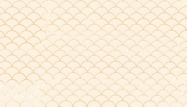 seamless pattern of pale orange fish scale motif, oriental traditional japanese design, subtle texture