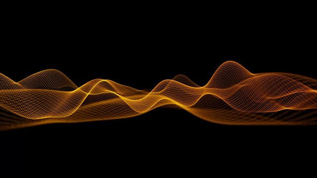Abstract orange wave pattern on black background art design texture