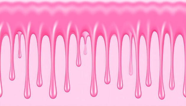 Seamless pattern of pink glossy drips, liquid slime texture, candy floss effect, vibrant sweet background