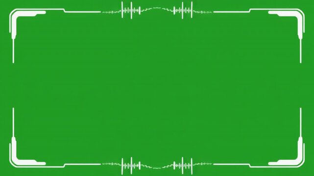Abstract futuristic green screen animation with digital interface elements and waveforms