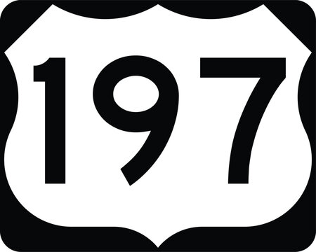 US Route 197 Sign Road Shield Illustration Design Icon