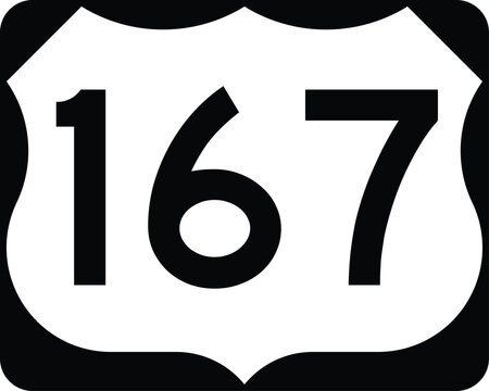 US Route 167 Sign Road Shield Illustration Design Icon.