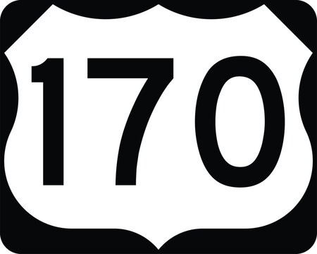 US Route 170 Sign Road Shield Illustration Design Icon