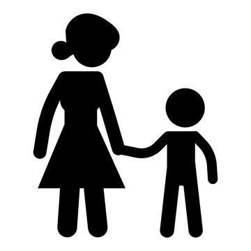 Mother and child silhouette icon