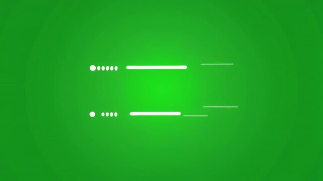 abstract animation background with white lines and dots on a green screen for motion graphics