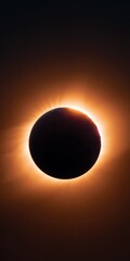 Obraz premium Moon eclipsing sun with bright corona in dark space