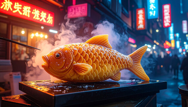 Steaming Fish Pastry Asian Street