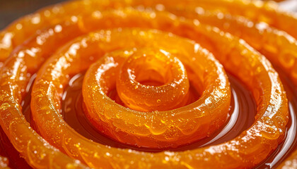 Fototapeta premium Sticky golden syrup spiral pattern