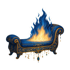 Obraz premium PNG Surreal fiery blue chaise