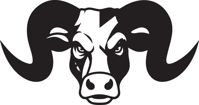 black and white buffalo hade vector