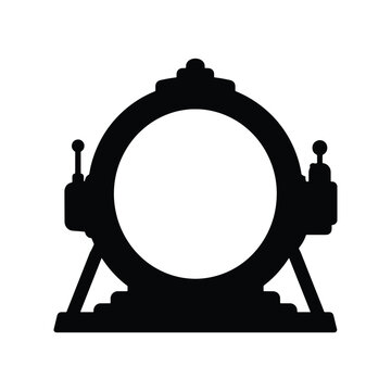 Time machine science fiction time travel silhouette icon
