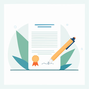 Signature de document officiel &ndash; illustration contrat et certification