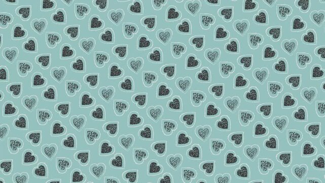 Hand Drawn Hearts Background Animation Loop