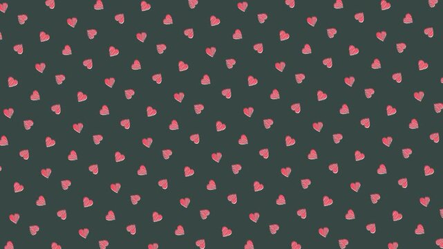 Hand Drawn Hearts Background Animation Loop