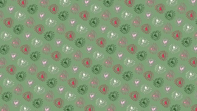 Hand Drawn Hearts Background Animation Loop