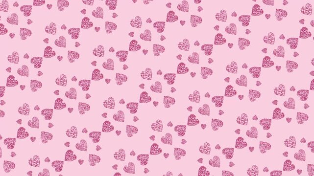 Hand Drawn Hearts Background Animation Loop