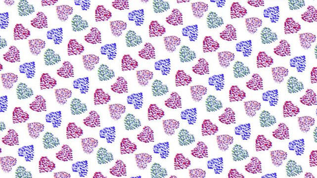 Hand Drawn Hearts Background Animation Loop