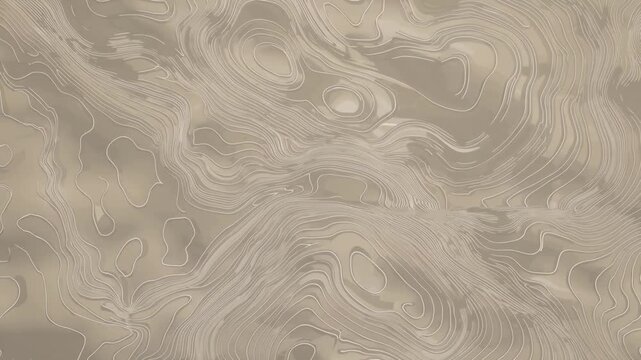 Abstract topographic pattern with flowing lines and curves in beige tones, creating a sense of depth and movement across the surface in a seamless design