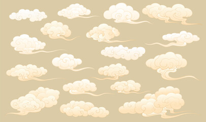 Fototapeta premium Chinese Cloud Ornament Pattern Design Collection Illustration