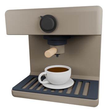 Modern coffee maker brewing a fresh cup of coffee.