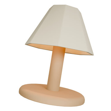 Simple wooden desk lamp with cream lampshade.