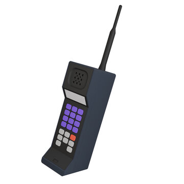 Vintage brick mobile phone with extendable antenna.