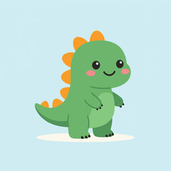 Fototapeta premium Modern and Futuristic Minimal Dinosaur Design for 2026 AI Applications, A Delightful and Adorable Cartoon Mascot Illustration