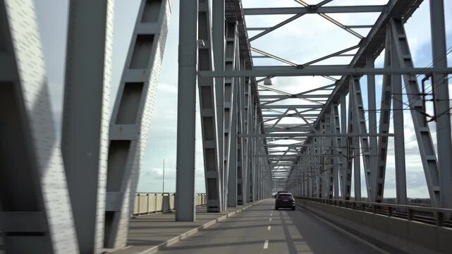 Driving Through Steel Truss Structure of Old Little Belt Bridge