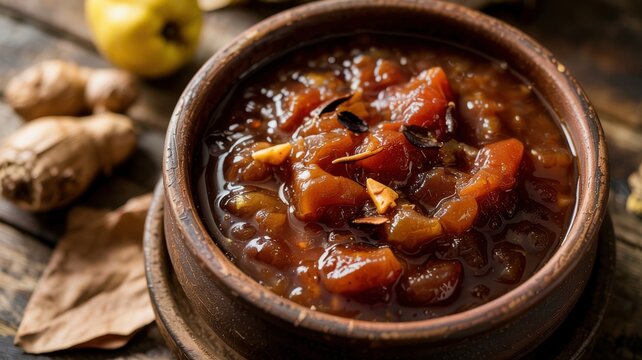 Mango Chutney is a classic dish of Indian cuisine. This is a traditional spicy dip sauce with a thick consistency, which combines sweet, sour and spicy notes.