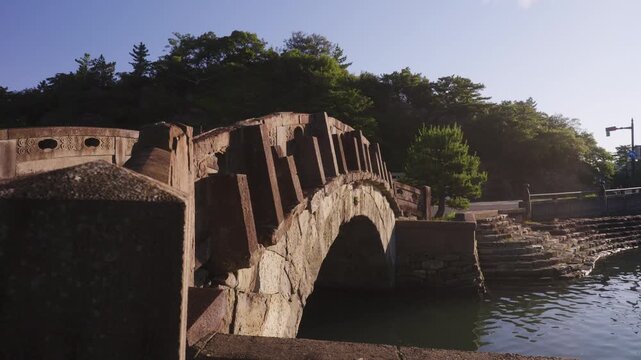 Early Morning View of Furobashi Bridge in Wakanoura &ndash; Japan Heritage, Wakayama City, Japan　日本遺産・和歌の浦「早朝の不老橋」和歌山県和歌山市
