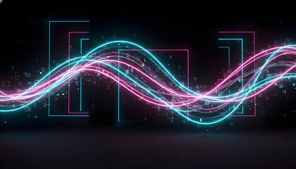 Fototapeta premium Abstract neon lines background