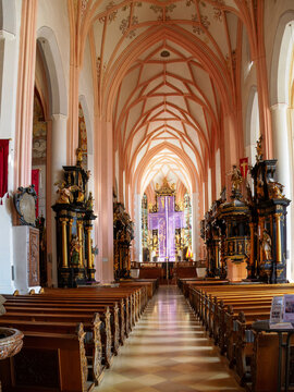 Basilica of St. Michael (formerly a Benedictine abbey), Mondsee, Austria - Filming location for 'The Sound of Music' - Captain Von Trapp and Maria Wedding Scene