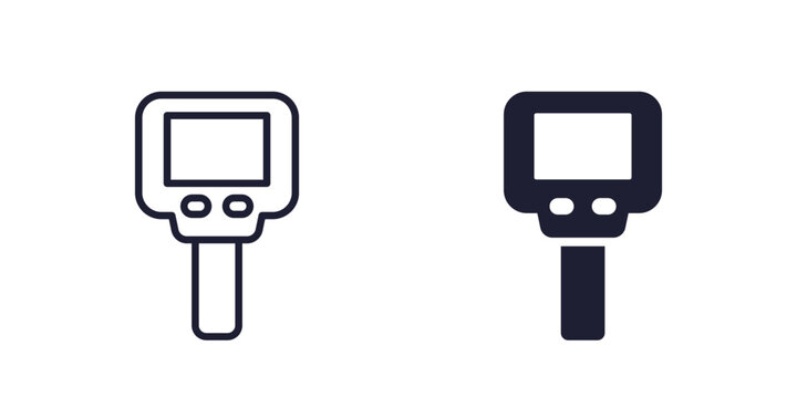 thermal imager icons, line and solid design