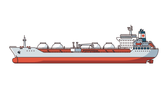 Modern LNG Carrier Ship, Liquefied Natural Gas Tanker, Maritime Transport