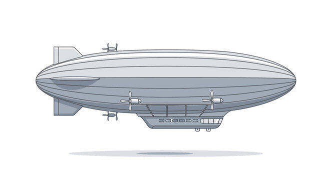 Vintage Airship Blimp Illustration - Retro Zeppelin Transportation