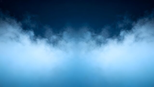 Abstract blue mist rising against a dark background