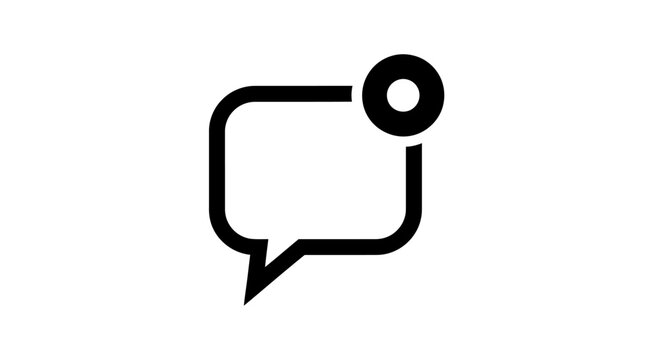 Black speech bubble icon symbol.
