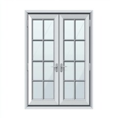 Obraz premium Stylish double glass door with an elegant grid pattern, offering a modern and sophisticated look to any space.