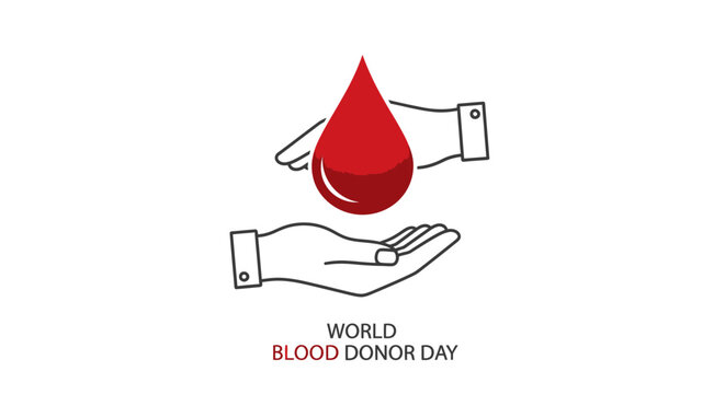 Blood Donation Hands Holding Drop.