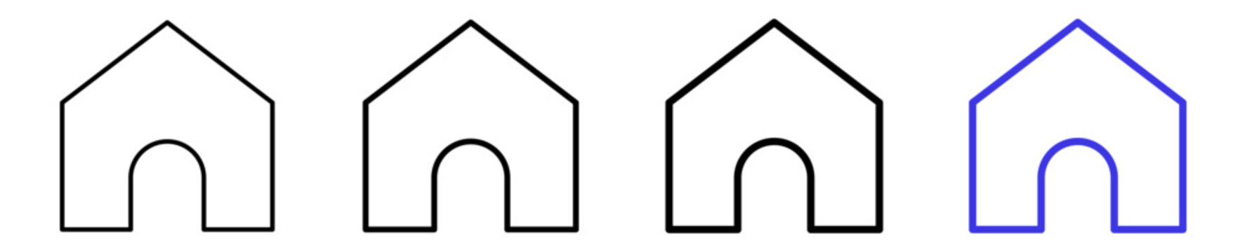 Home house main page navigation linear icon collection design. Editable vector stroke icons