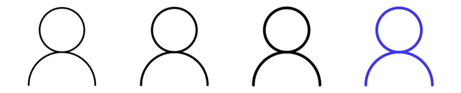 User profile account member login linear icon collection design. Editable vector stroke icons